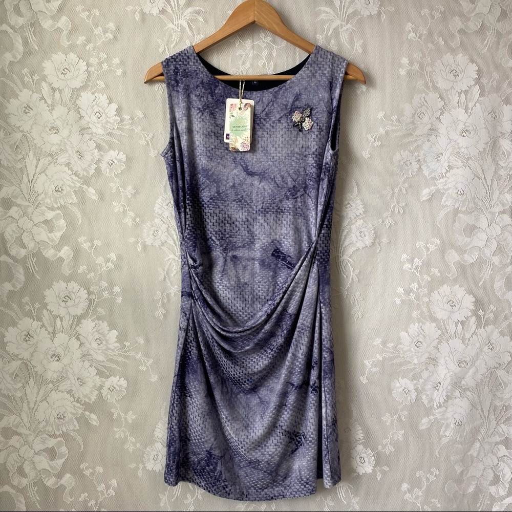 Monte Carlo Collection India Blue Sheath Dress NWT M